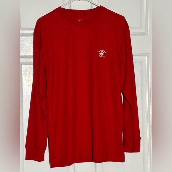Beverly Hills Polo Club Other - Beverly Hills Polo Club Red Long Sleeve Shirt Size Small Waffle Knit Loungewear